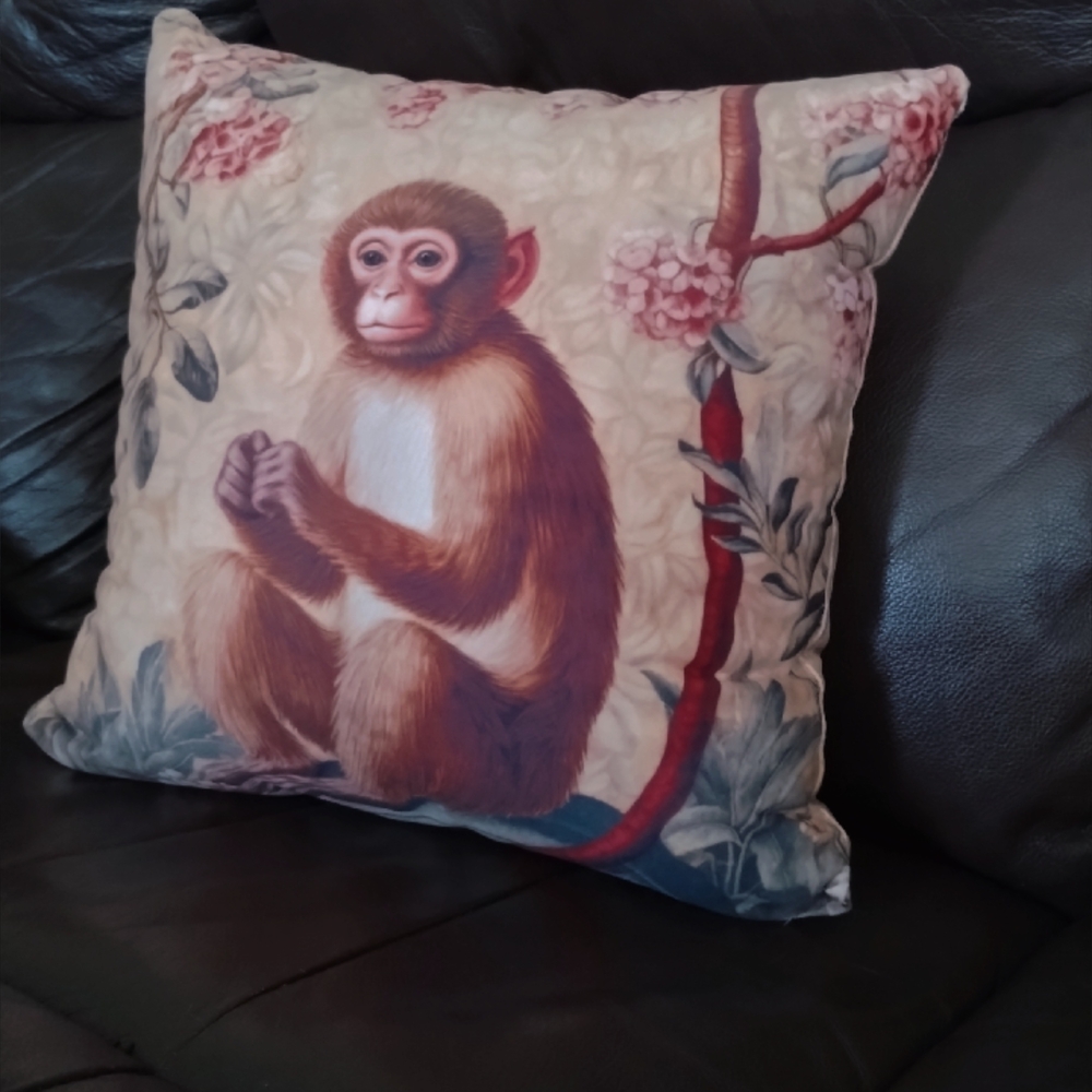 Monkey Print Decorative Pillow